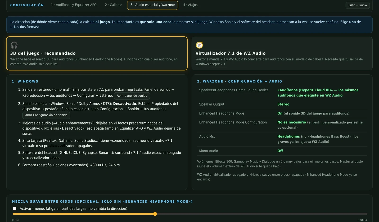 Te dice exactamente qué poner en Warzone