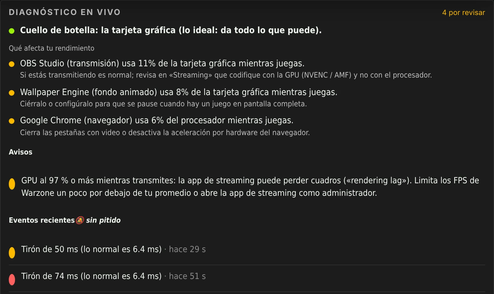 Diagnóstico en vivo